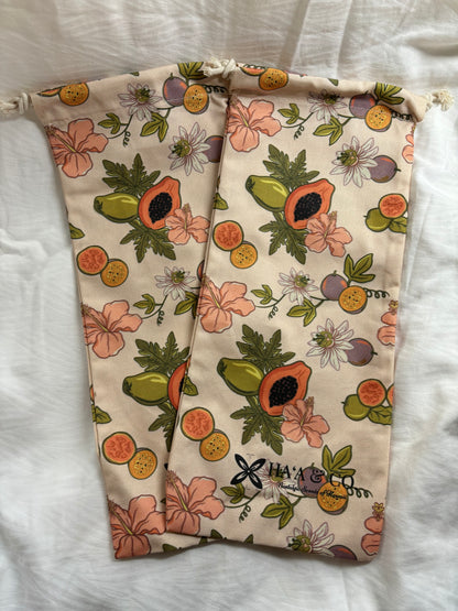 A‘ala natural drawstring cotton pouch